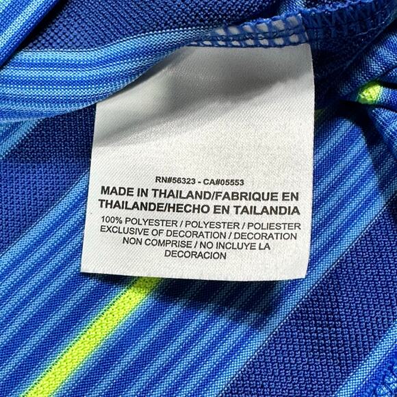 Nike Golf Tour Performance Dri-Fit Blue Striped Short Sleeve Polo Shirt Size L - Picture 7 of 7